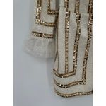 ASOS LUXE Stripe Embellished Tux Mini Dress White Gold US 8 NWT Photo 2