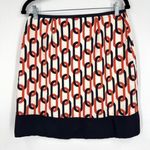 Banana Republic silk chain link print mini skirt navy blue & orange Photo 1