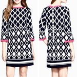 Eliza J  Black And White Diamond Geometric Print Shift Dress Photo 1