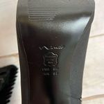 Nina Shoes Black Fabric 4 1/2” Heels Ruffles Zippers Dress Bootie Pumps Size 8M Photo 8