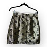 Modcloth  Gold Skull Metallic Mini Skirt Glam Punk Party Rock Chic Size 8 Photo 4