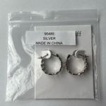 Marlyn Schiff Silver Textured Hoop Earrings Photo 4