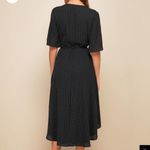 Lulu’s Farah Black Polka Dot Flutter Sleeve Midi Wrap Dress Size M Photo 1