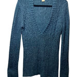 Arizona Jeans Arizona V-Neck Knit Sweater Long Sleeve Pullover Blue Teal Large Photo 0