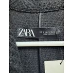 ZARA  Women's Black Tweed Sleeveless Blazer Dress Vest Double Breasted‎ Size M Photo 3