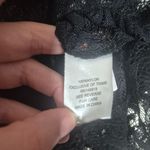 Love More Y2K Black Lace Top with Floral Embroidery Mesh See Through Size Medium Photo 3