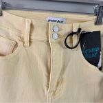 Siena High Rise Crop Wide Leg Jeans. Pale Yellow. Size 26 Yellow Photo 7