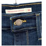 Levi's 724 High Rise Raw Hem Dark Wash Jeans Size 30 Photo 3