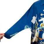 Rumisu 100% Silk Midi Shirt Dress Expedition African Collection Small/Medium Blue Photo 1