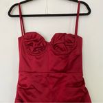 House Of CB  XS D-DD  ‎ “Flora” Pleated Satin Midi Wine Dress NWOT Photo 12