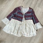 ZARA NWOT  ECRU EMBROIDERED BOHO JACKET CARDIGAN BLOGGERS Aztec Ethnic Flowing Photo 1