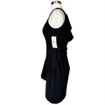 Aidan Mattox Black Dress Crepe Scuba Flounce Sheath Ruffle Sleeveless 2 NWT Photo 5
