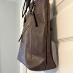 Ellen Tracy NWOT Women's Western Faux Leather Brown Tote Bag Brass Hardware Photo 3