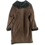 Marvin Richards Long Coat Womens XL Brown Faux Suede Faux Fur Lined Penny Lane Photo 5