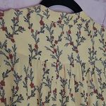Sundance BUTTER YELLOW PLEATED RED BLUE FLORAL PRINTED HI LOW POPOVER BLOUSE M Photo 7
