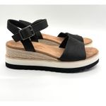 Toms  Womens Diana Espadrille Wedge Sandal‎ Black White NEW 11 Photo 1