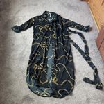 Truly 4 You Black Chain Link Button Down Dress SIZE S Photo 0