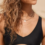 Aerie NWT  Plunge Bikini Top Women's True Black Swim Beach Surf Paddle Size M Photo 0