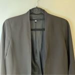 Eileen Fisher Jacket Black Stand Collar Shaped Open Front Blazer Sz 8P EUC Silk Photo 2
