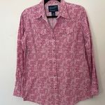 Wrangler  Shirt Women’s Size Large Pink Breast Cancer Logo Pearl Snap Western Photo 0