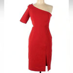 Jill Stuart Jill Red One Shoulder Holiday Cocktail Dress Cutout Size 8 Medium M Photo 2