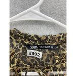 ZARA  Women's Dress Sheer Lined Animal Print Size Medium Long Sleeve Photo 9