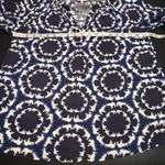Crown & Ivy Blue and White Elephant Print Blouse size M Photo 7