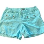 INC  women's size 12 teal linen shorts Photo 0