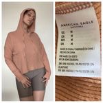 American Eagle  Ribbed Pullover Hoodie Peach Super Soft Medium Athleisure Photo 2