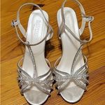 David's Bridal  Metallic Strappy Heels Photo 0