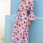 Tuckernuck Oliphant Ruffle Collar Bell Maxi Dress in Poppy Raspberry Photo 0