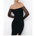 NWOT Marcella NYC Mesh Sleeves Long Evening Black Marian gown M Size M Photo 2