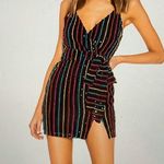 Majorelle Striped Sequin Mini Dress Photo 0