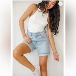 Vervet Loretta Light Wash High-Rise Midi Denim Shorts Photo 1