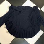 Ulla Johnson Ruffle Sleeves Crewneck Sweater Dark Navy Blue Pullover Cashmere S Photo 3