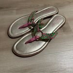 Lilly Pulitzer  Mckim Pink And Green Braided Thong Sandals Size‎ 8 Photo 5