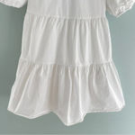 ZARA  Tiered Poplin Dress White Photo 7