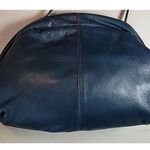 Bandolino Vintage  Soft Leather Purse Blue Strap Hinged Close Photo 1