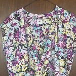 CAbi  Multicolored Woman’s Eden Floral Draped Wrap Blouse Size Medium Photo 2