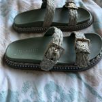 Ulla Johnson  Shoes, Green Kiera Raffia Dual-Buckle Slide Sandals size 10 Photo 1