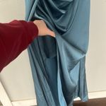 Azazie Elegant Blue One-Shoulder Dress Photo 3