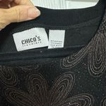 Chico's  TRAVELERS BLACK SPARKLE FLOWERS TANK 2 Photo 1