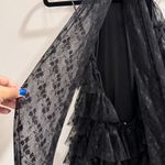 MABLE Small Black Floral Halter Chiffon Lace Tier Tulle Ruffle Mini Dress Party Photo 5