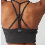 Alo Yoga Soft Lavish Dark Charcoal Gray Sports Bra Photo 6