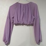 Le lis  Lavender Long Sleeve Crop Top Women’s Small Balloon Sleeve Elastic Hem Photo 1