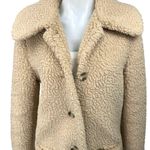 & Other Stories & Other Stories Beige Tan Faux Shearling Sherpa Button Down Teddy Coat Jacket S Photo 2