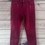 J Brand  Red Alana Opium Jagged Python Metallic Coated Skinny Jeans  Photo 3