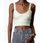 Zadig & Voltaire Bettina Crystal Cashmere Top in Ecru XS Photo 11