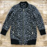 Sam Edelman Leopard Elongated Wool Blend Bomber Jacket Photo 1