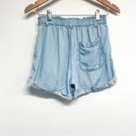 Aerie  Chambray Denim Jean Look Camp High Waisted Paper bag Shorts Small Photo 5